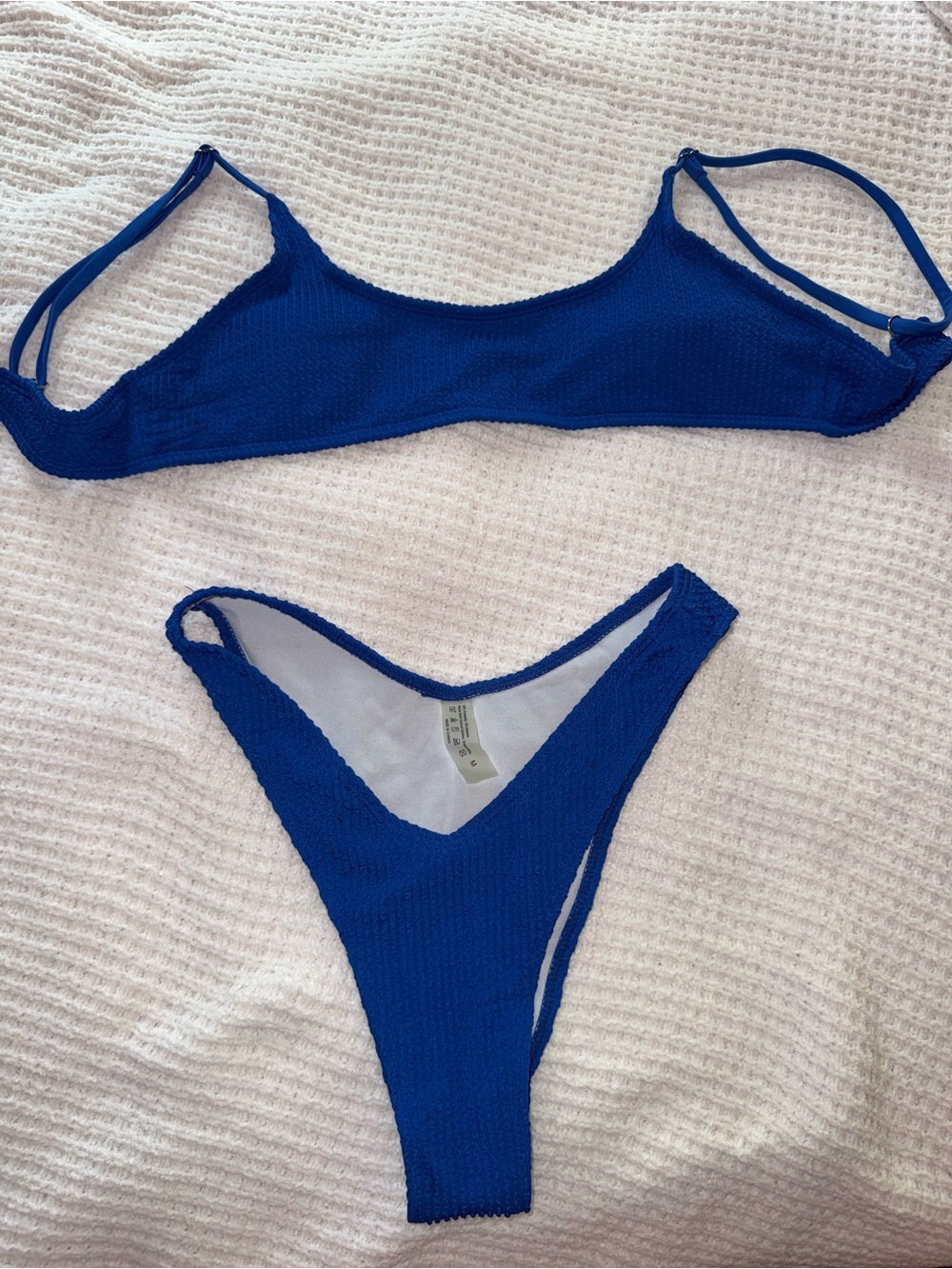 SHEIN Royal Blue Textured Bikini Set